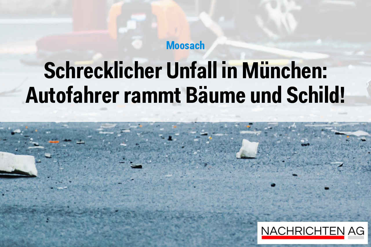 Schrecklicher Unfall in München: Autofahrer rammt Bäume und Schild!